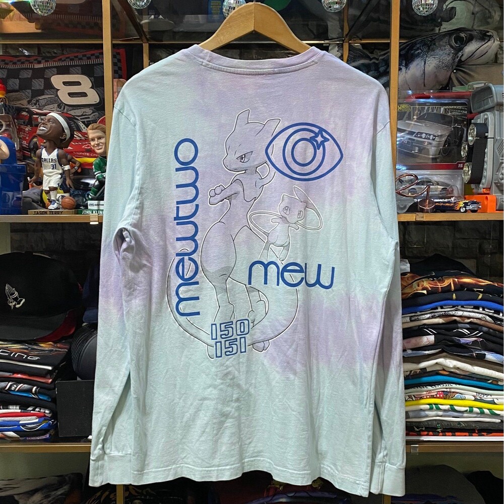 Pokemon Mew Mewtwo Tie Dye Long Sleeve Shirt Mens Medium 150 151 Mad Engine